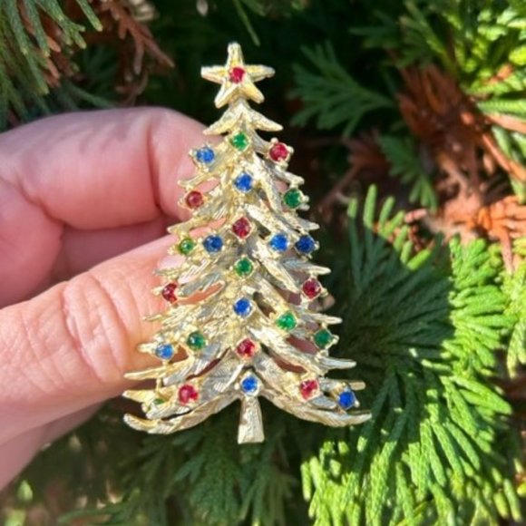 HOLIDAY🎄🎄ART Arthur Pepper Rhinestone Christmas Tree BROOCH - Picture 1 of 7